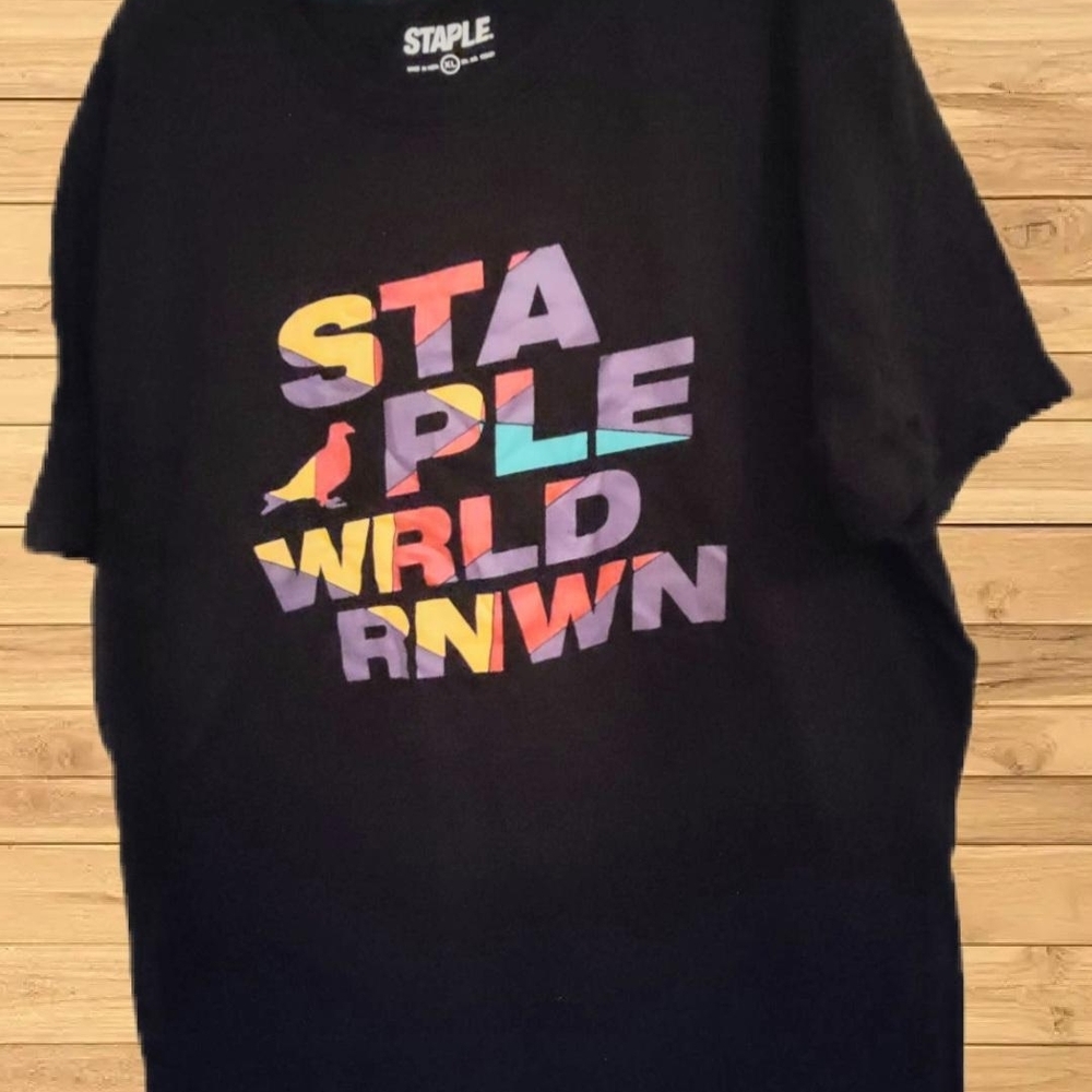 Staple Black Tee with Vibrant Lettering